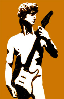 David mit E-Gitarre (nach Michelangelo)